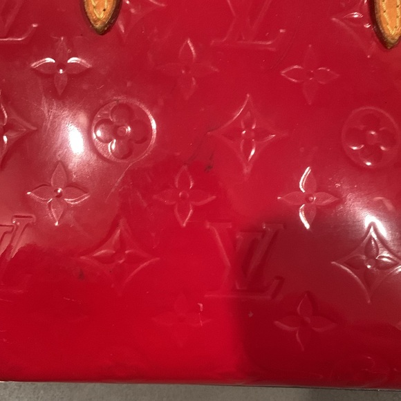 Louis Vuitton red Vernis MM mini Houston date code SN1123 - Picture 10 of 12